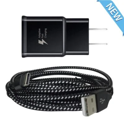 Carregador de parede rápido adaptável cabo USB tipo C + 10 pés para Samsung Galaxy S23 S22 S21 - Imagem 1 de 4