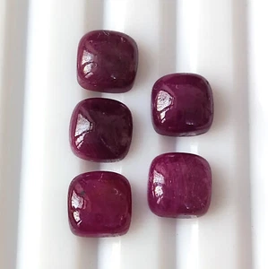 6X6 mm Cushion Shape Ruby Cabochon Natural Unheated Calibrated Gemstone 5 Pieces - Picture 1 of 5