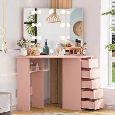 🎁Vanity Desk with Hollywood Lights 44 Inch Vanity Desk for Girls Perfect Gift🎁 - Image 1 of 4