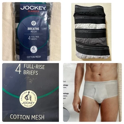 Jockey Classics 4 Pack Breathe Cotton Mesh Full-Rise Men Boxer Briefs Size Med - Image 1 of 4