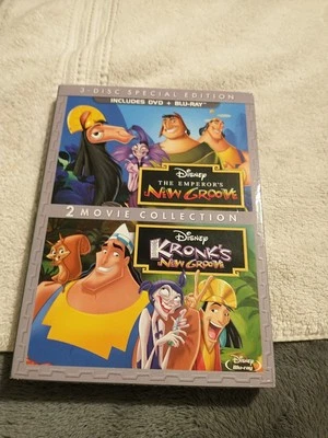 Disney The Emperor's New Groove & Kronks New Groove 3-Disc DVDs Blu-ray Sealed - Image 1 of 3