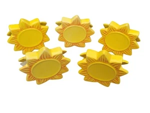 Set of 5 Sunflower Ceramic Tableware Napkin Rings Summer Decor Setting Fall NWT - Picture 1 of 9