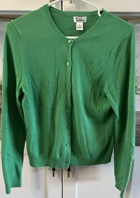 Cárdigan Lilly Pulitzer Kelly Verde Palmera Bordado Etiqueta Blanca TALLA M ¡Raro! Foto 1 de 4