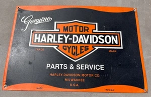 HARLEY-DAVIDSON Motor Cycles Parts & Service Metal Sign 16.75"x11.15" USA - Picture 1 of 10