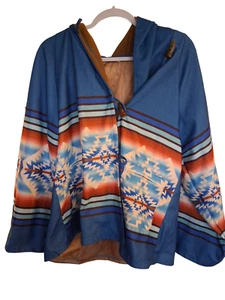 Beautiful Yellowstone Style Lined Coat Size S. Blues,gold, Browns - Picture 1 of 3