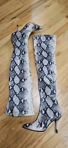 Stuart Weitzman Size 6 Snake Python Print Katrina Thigh High Boots Preloved - Picture 1 of 9