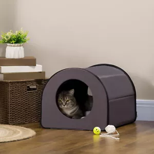 Heated Pet Cat House Bed Indoor Waterproof Kitty Shelter w/ Cushion - Picture 1 of 11