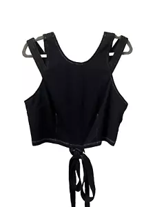 Anthropologie Träger Schürze Top schwarz hinten zum Binden Größe Large - Bild 1 von 5