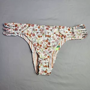 Volcom Swim Flower Trip Cheeky Bikini Bottom Floral Print Strappy Sides Size XXL - Picture 1 of 7