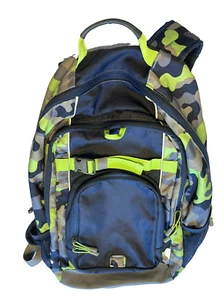 Land End Kids Large Back Pack School Bag Camo Green Black - Picture 1 of 20