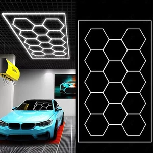 14x Hexagon LED Lampe Röhren Werkstatt Garage Wand Decken Leuchte Beleuchtung DE - Bild 1 von 15