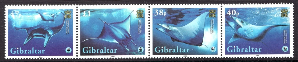 Gibraltar 2006 - Sc# 1037a-d - Pez raya diablo gigante - Promo WWF - MNH Cv$11 Foto 1 de 1