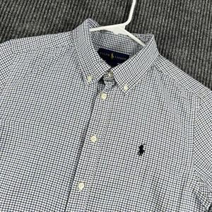 Ralph Lauren Shirt Youth Boys Large Blue Check Long Sleeve Button Down Dress - Picture 1 of 12
