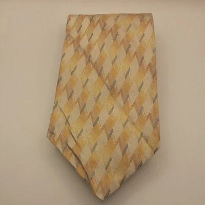 GRAVATA MASCULINA VINTAGE RETRÔ BRUNO PIATTELLI PLATINA OURO GEOMÉTRICO 58X4" TI7 - Imagem 1 de 4
