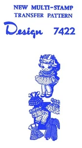 DOLL Pattern Mail Order 7422 Approx. 10" Dress WARDROBE Shoes Socks Snowsuit Etc - Picture 1 of 5