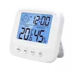Mini Reloj Digital De Pared Diseño Moderno con Termometro y Humedad De Interior - Picture 1 of 18