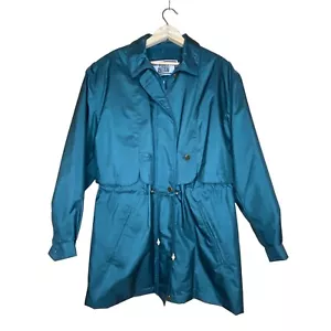 Chaqueta para mujer Fleet Street Green Sheen talla mediana con botones cincha bolsillo *R - Imagen 1 de 16