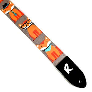 Correa de ukelele Fox en gafas correa de ukelele hecha a mano - doble acolchado - fresco - Imagen 1 de 7