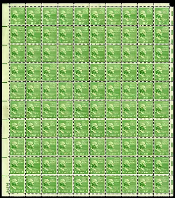 Scott #804 George Washington Sheet of 100 Stamps - MH P#24276 - Image 1 of 2