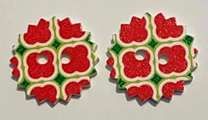 2 Floral Sewing Buttons Crafting Flat Wood 7/8" - Picture 1 of 2