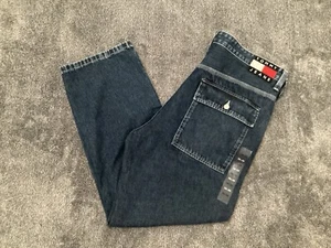 TOMMY HILFIGER Jeans FLAG SKATER Loose Flap Pocket TAG (36x30) Measure 38x28 NEW - Picture 1 of 15