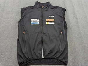 Swix Mens Ski Jacket Vest Medium Cross Country Full Zip Nordic Gilet Black - Picture 1 of 10