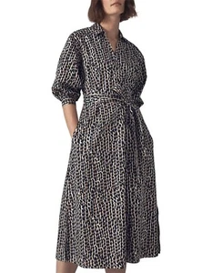 NWT Trenery Cotton Poplin Leopard Print Shirt Style Dress Size 18 - Picture 1 of 9