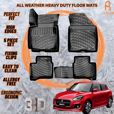 Alfombrillas de coche moldeadas en 3D forros para Suzuki Swift 2017-2024 para todas las estaciones de alta resistencia Foto 1 de 4