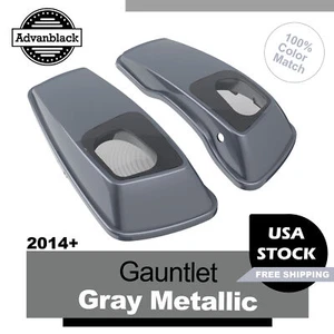 Gauntlet Gray Metallic 6x9" Saddlebag Speaker Lids Audio Cover Fits Harley 2014+ - Imagen 1 de 7