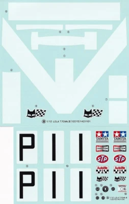 Decalcomanie Tamiya per 1/12 LOLA T-70 MkIII. Articolo 12041 dal Giappone - Immagine 1 di 4
