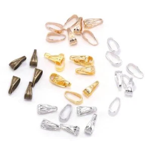 Pendant Clasp Connectors - 7-11mm Necklace Connector DIY Jewelry Making 100Pcs - Picture 1 of 32