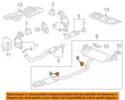 Componentes de escape GM OEM 11-23 Acadia-aislador de tubo silenciador 20959239 Foto 1 de 2