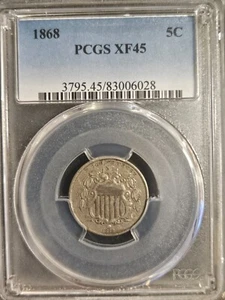 1868 Shield Nickel * PCGS XF45 * - Picture 1 of 4