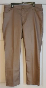 Lafayette 148 New York Metallic Brown 4-Pocket Pants NWOT SZ 16 Flat Front - Picture 1 of 6