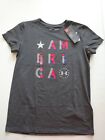 T-shirt tactique à manches courtes femme Under Armour Freedom America neuf avec étiquettes !!!