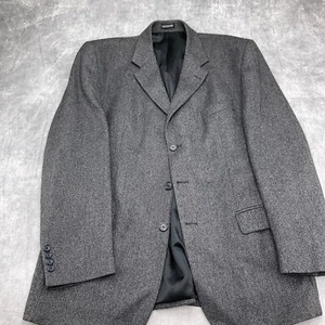 Stafford Blazer Men 44R Black Gray Wool Cashmere Chevron Jacket South Africa - Picture 1 of 14