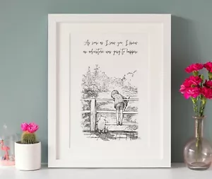 Winnie the Pooh Quote Print, A4, Black & White Monotone, Unframed, Nursery, Gift - Picture 1 of 2