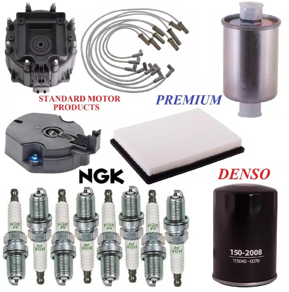 Tune Up Kit Air Oil Fuel Filters Wire Plugs For CADILLAC SEVILLE V8 4.5L 1989 - Image 1 of 1