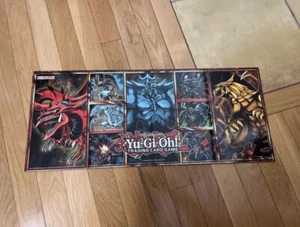 Yugioh Gameboard Playmat - Egyptian Gods Ra Obelisk Slifer Yugi Kaiba Joey - Picture 1 of 2