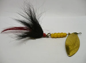 Vintage Spinner Fishing Lure #5 Mepps Giant Killer Gold Willow Spoon - Picture 1 of 5
