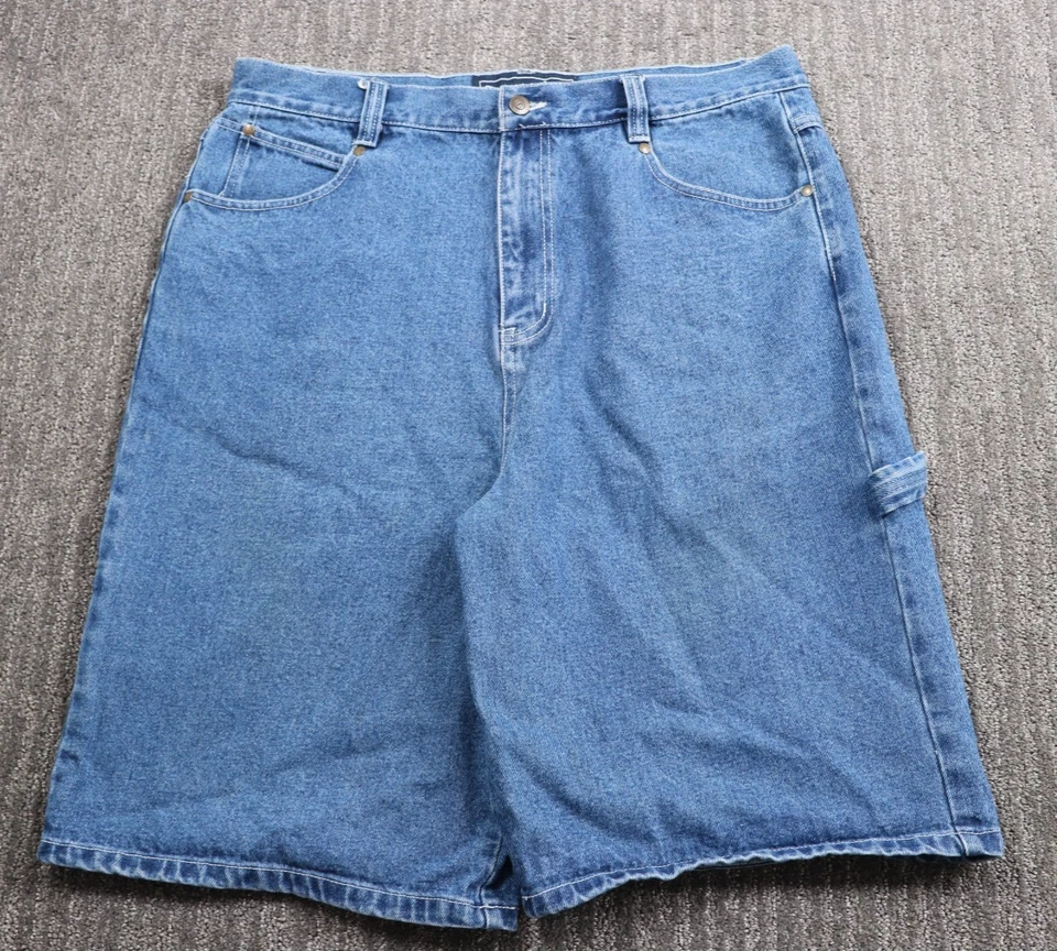 Pantalones Cortos de Carpintero Y2K Renegade Sueltos Pierna Ancha Denim Para Hombre 38x11 Patinador Foto 1 de 4