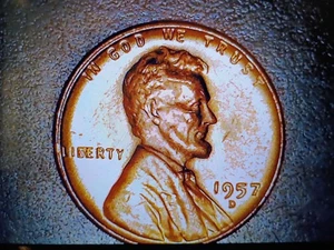 1957 D Linc. Wht W/ Bie Err, Cracked Skull, Rev Err + More. Exc RB Luster Coin - Picture 1 of 8
