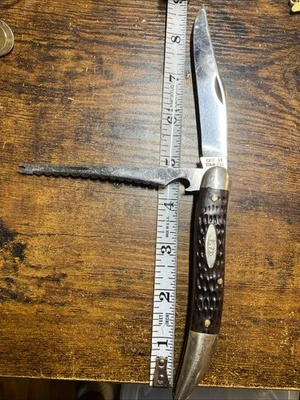 Faca de peixe Case XX EUA 6 pontos 1974 2 lâminas osso - Imagem 1 de 4