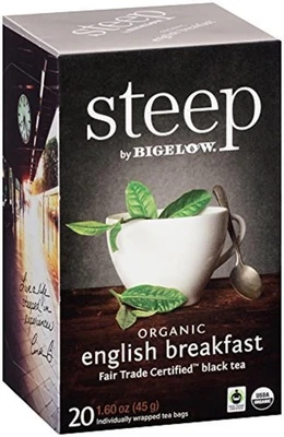 steep by Bigelow Organic English Breakfast Tea, 20 Count 20 (Pack of 1)  - Image 1 of 2