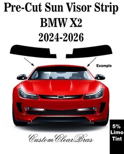 Pre-cut Sun Visor Strip 5% Limo Window Tint For 2024 2025 2026 BMW X2 - Picture 1 of 1
