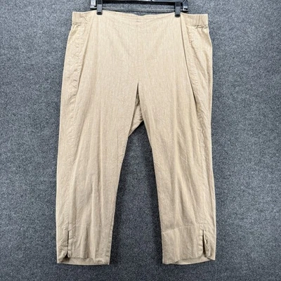 Pantalones de lino Jill para mujer XL tostados rectos damas informales resort costero Foto 1 de 4