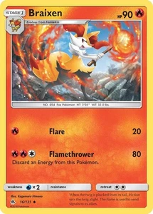 Braixen 16/131 SM - Forbidden Light Pokemon Card NM - Picture 1 of 1