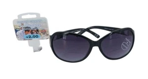 Foster Grant SunReader +2.00 OP0317 Latte Black Sunglasses with Magnifier - Picture 1 of 3