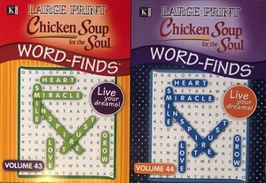 2 Kappa Large Print Word Find Search Books Vol 43 & 44 Chicken Soup For The Soul - Imagen 1 de 7