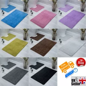 Bath Mat & Pedestal ( pack of 2 pcs ) / Non-Anti Slip / Greek Design / Soft / PR - Picture 1 of 8